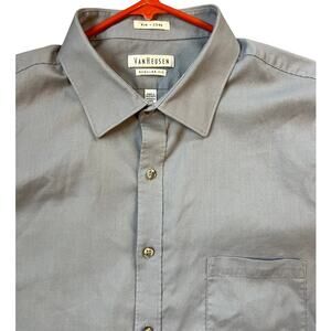 Van Heusen long sleeve, button down casual shirt, blue, men's 18 34/35